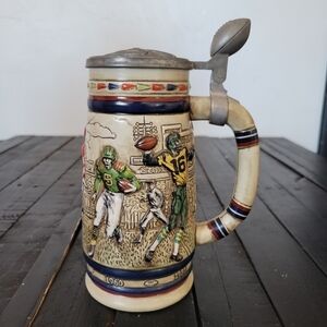 Avon Vintage 1983 Stein Collection Football American Colorful Ceramic Jar Helmet